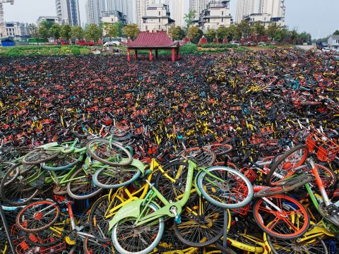 Sanghaj, elhagyott biciklitelep